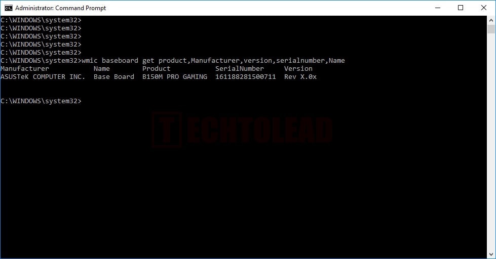 how to get monitor serial number through command prompt